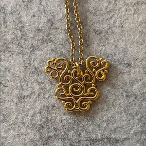 DISNEY Mickey Mouse Gold Filigree Necklace